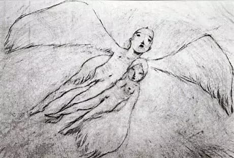 Una pluma mira fijamente a la oscuridad