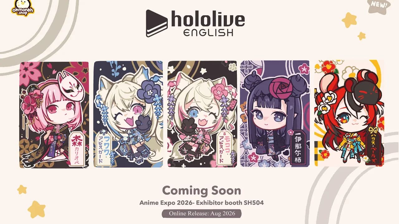 hololive English y ohmonah lanzan nueva colección para AX 2026 con bolsa de regalo exclusiva